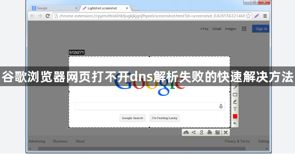 谷歌浏览器网页打不开dns解析失败的快速解决方法1