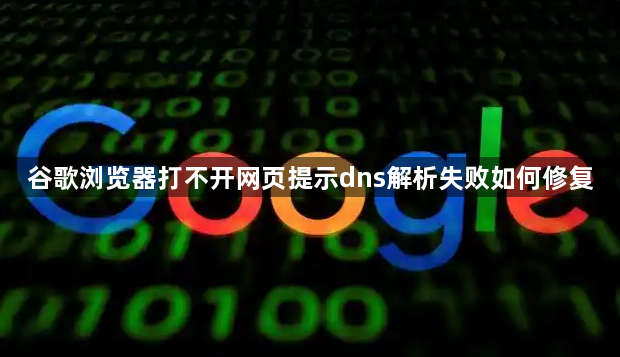 谷歌浏览器打不开网页提示dns解析失败如何修复1