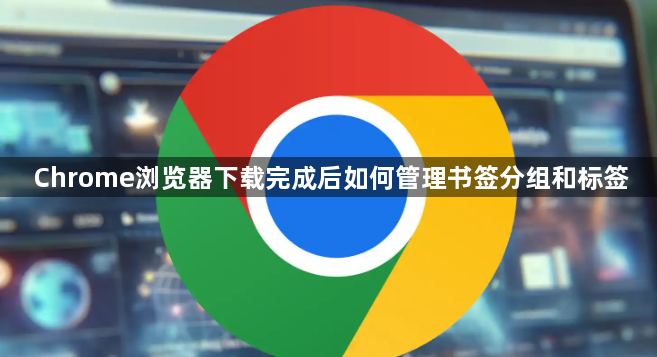 Chrome浏览器下载完成后如何管理书签分组和标签1