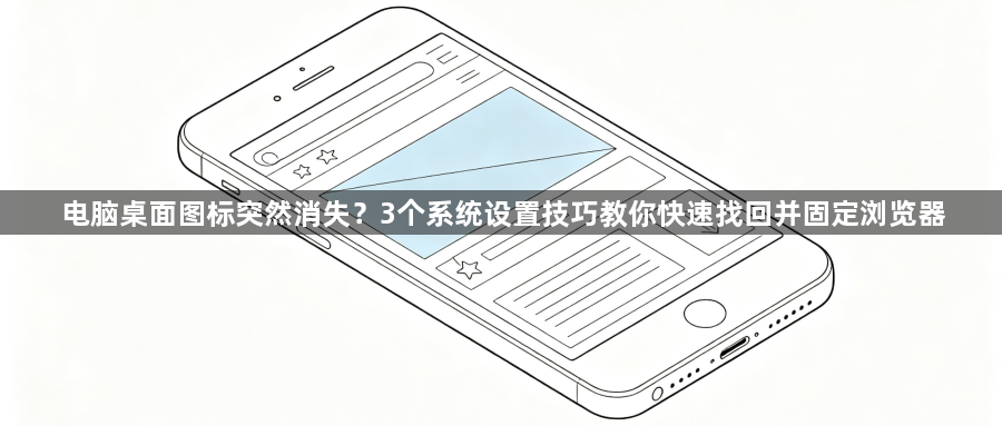电脑桌面图标突然消失？3个系统设置技巧教你快速找回并固定浏览器1