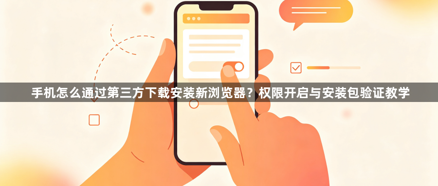 手机怎么通过第三方下载安装新浏览器?权限开启与安装包验证教学1