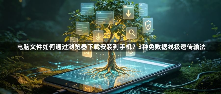 电脑文件如何通过浏览器下载安装到手机？3种免数据线极速传输法1