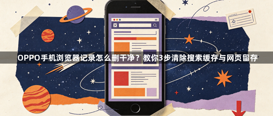 OPPO手机浏览器记录怎么删干净?教你3步清除搜索缓存与网页留存1