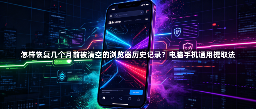 怎样恢复几个月前被清空的浏览器历史记录?电脑手机通用提取法1