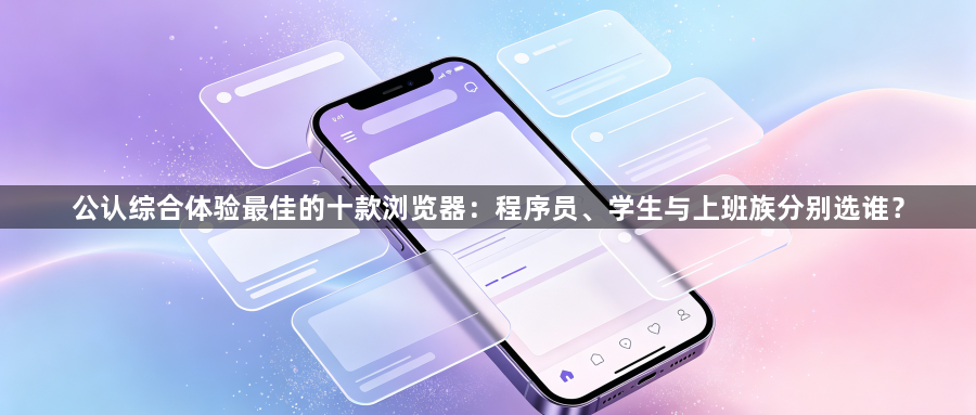 公认综合体验最佳的十款浏览器:程序员、学生与上班族分别选谁?1