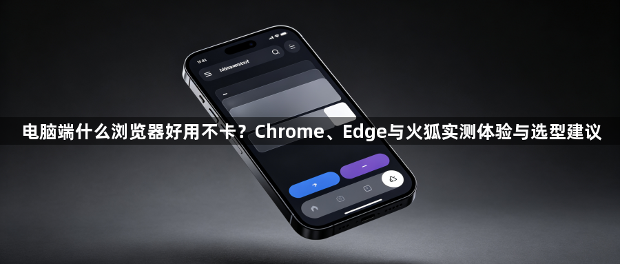 电脑端什么浏览器好用不卡?Chrome、Edge与火狐实测体验与选型建议1